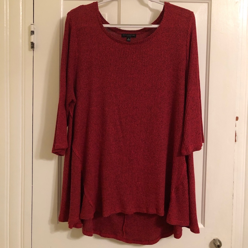 signature studio orange knit shirt